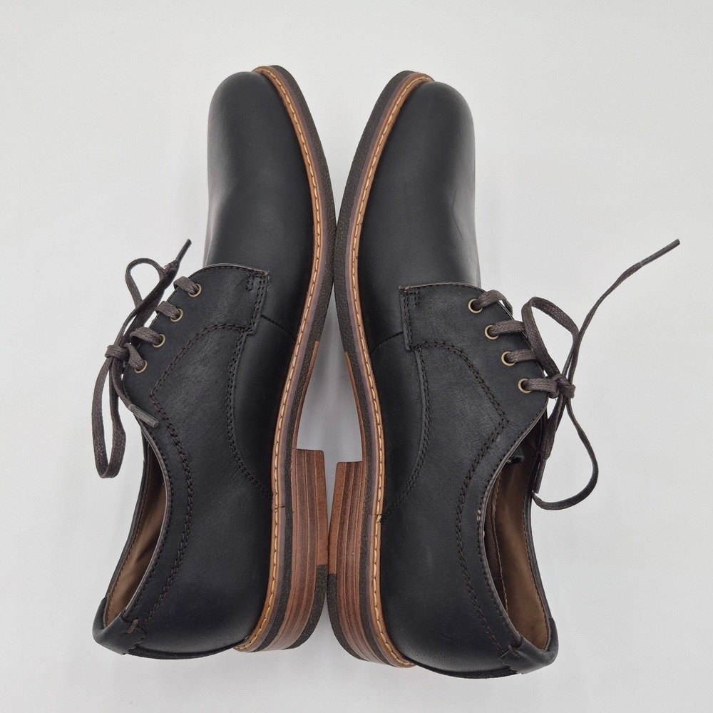 Bass Mens Leather Derby Shoes Brown Black Lace Up Oxford 10.5M 70-71094 - Picture 5 of 9